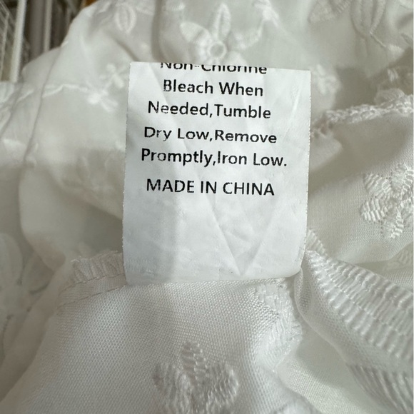 Women’s White Embroidered Floral Fringe Edge Tunic Dress - Picture 3 of 6